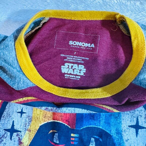 Boy’s Sonoma LS Darth Vader T-shirt Size 7 - Picture 3 of 4